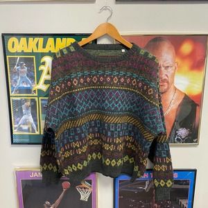 Vintage Patterned Wool Sweater